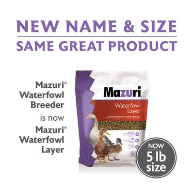 Show full view: Mazuri Waterfowl Layer Floating Duck & Geese Feed, 5-lb bag slide 2 of 10