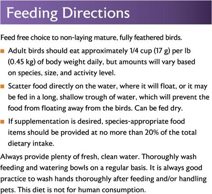 Show full view: Mazuri Waterfowl Maintenance Floating Duck & Geese Feed, 25-lb bag slide 9 of 10
