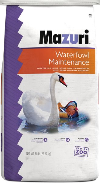 Show full view: Mazuri Waterfowl Maintenance Floating Duck & Geese Feed, 50-lb bag slide 1 of 10