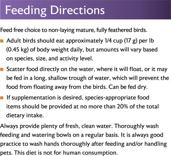 Show full view: Mazuri Waterfowl Maintenance Floating Duck & Geese Feed, 50-lb bag slide 9 of 10