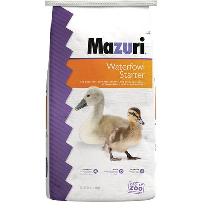 Mazuri Mazuri Waterfowl Starter Floating Duckling & Gosling Food, 25-lb bag, bundle of 2