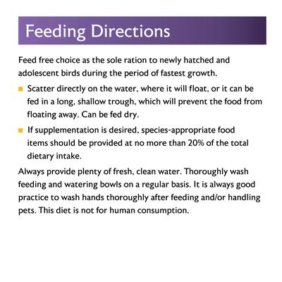 Show full view: Mazuri Waterfowl Starter Floating Duckling & Gosling Food, 25-lb bag slide 6 of 9