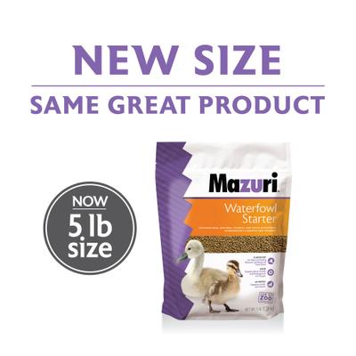 Show full view: Mazuri Waterfowl Starter Floating Duckling & Gosling Food, 5-lb bag slide 2 of 9