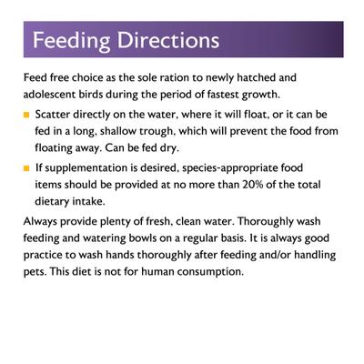 Show full view: Mazuri Waterfowl Starter Floating Duckling & Gosling Food, 5-lb bag slide 6 of 9