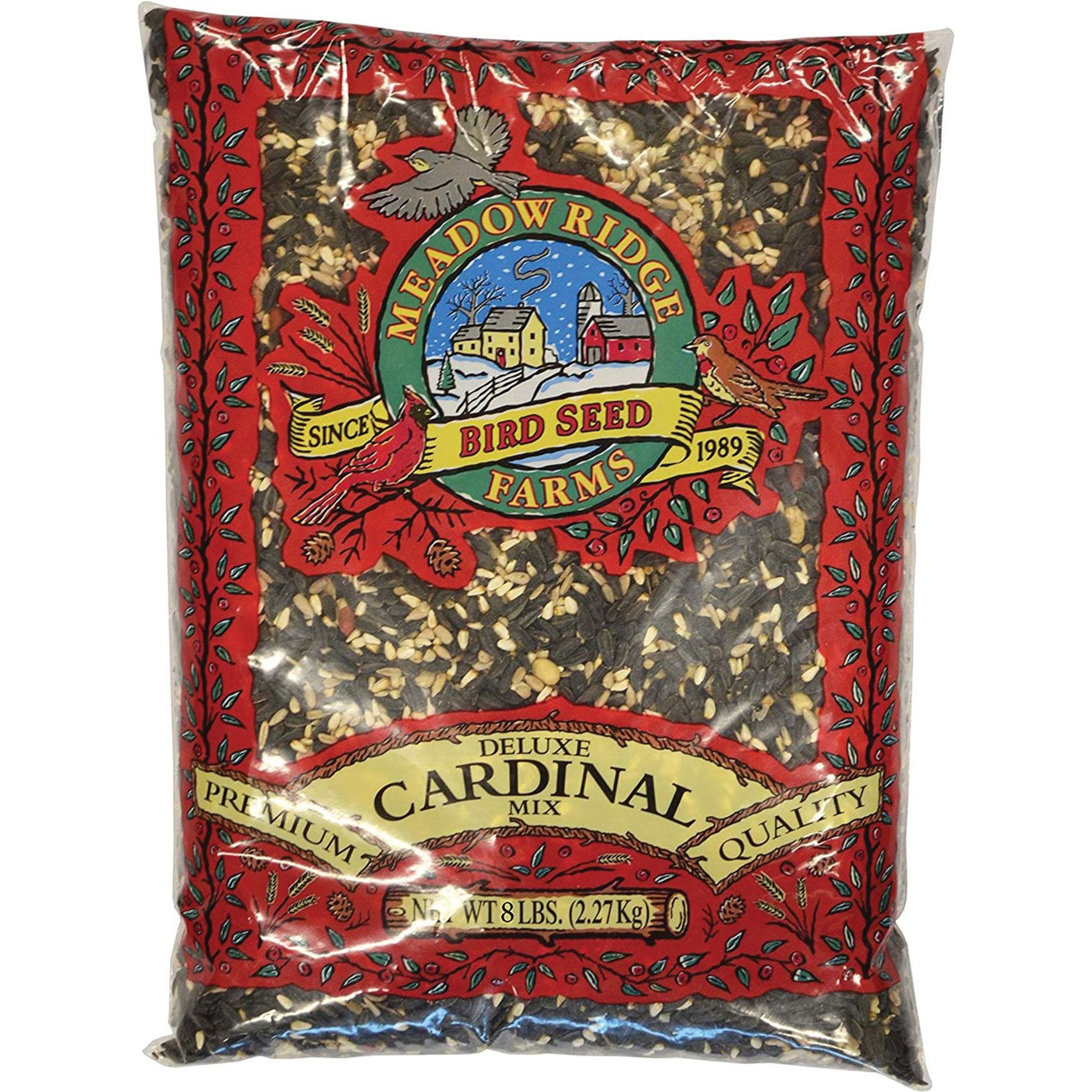 Meadow Ridge Farms Deluxe Cardinal Mix Seeds Wild Bird Food, 8-lb bag