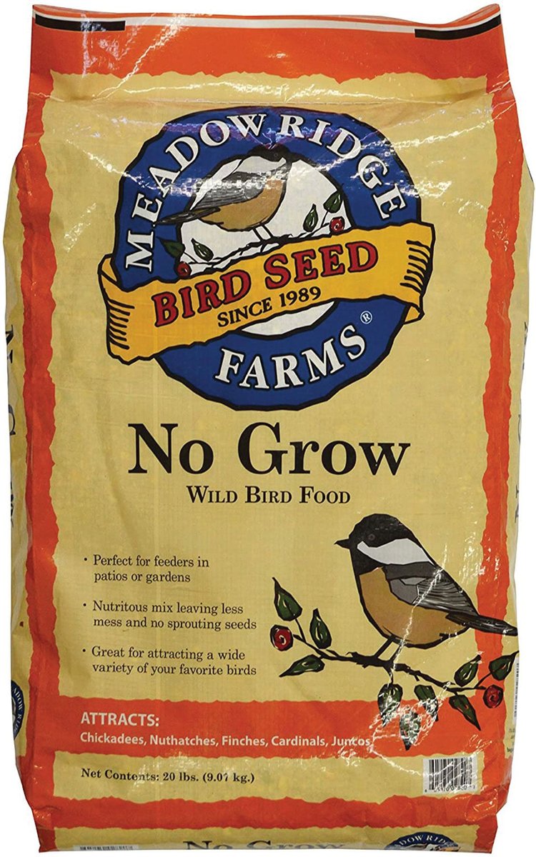 MEADOW RIDGE FARMS No Grow Mix Seeds Wild Bird Food, 20lb bag