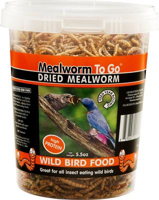 Show full view: Mealworm to Go Dried Mealworm To Go Wild Bird Food, 5.5-oz tub slide 1 of 6