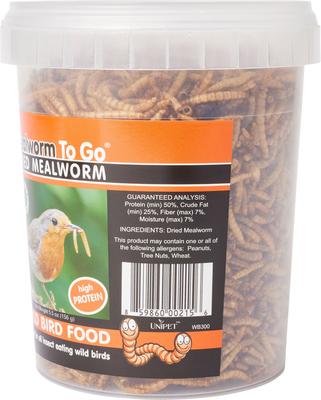 Show full view: Mealworm to Go Dried Mealworm To Go Wild Bird Food, 5.5-oz tub slide 3 of 6