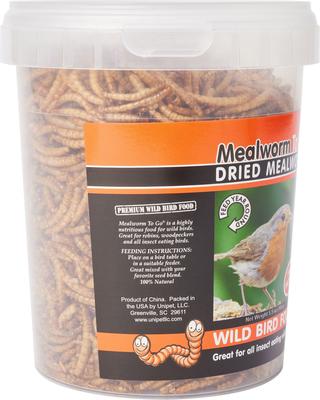 Show full view: Mealworm to Go Dried Mealworm To Go Wild Bird Food, 5.5-oz tub slide 2 of 6