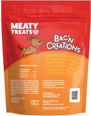 Show full view: Meaty Treats Bac'n Creations Bacon & Cheese Flavor Dog Treats, 40-oz bag slide 3 of 10