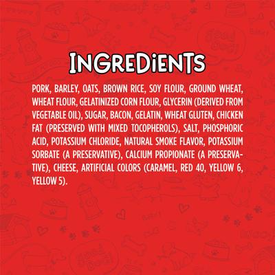 Show full view: Meaty Treats Bac'n Creations Bacon & Cheese Flavor Dog Treats, 40-oz bag slide 5 of 10