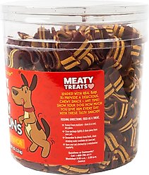 Meaty Treats Bac'n Creations Bacon & Cheese Flavor Strips Soft & Chewy Dog Treats, 5-lb canister slide 2 of 9