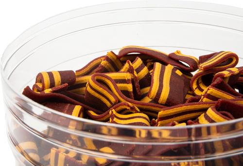 Show full view: Meaty Treats Bac'n Creations Bacon & Cheese Flavor Strips Soft & Chewy Dog Treats, 5-lb canister slide 6 of 10