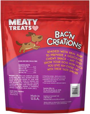 Show full view: Meaty Treats Bac'n Creations Bacon Flavor Dog Treats, 40-oz bag slide 3 of 10