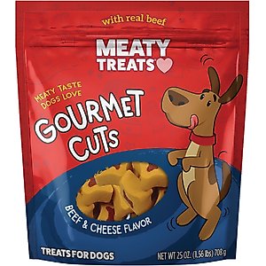 Meaty Treats Gourmet Cuts Beef & Cheese Flavor Soft & Chewy Dog Treats