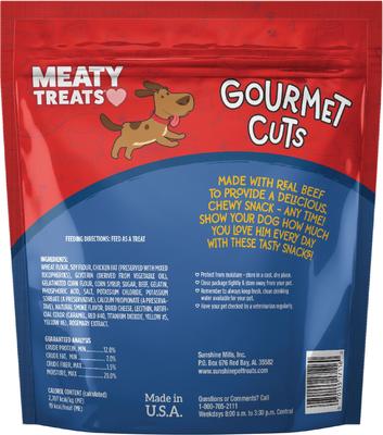 Show full view: Meaty Treats Gourmet Cuts Beef & Cheese Flavor Soft & Chewy Dog Treats, 25-oz bag slide 3 of 10