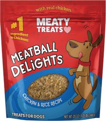 Meaty Treats Meatball Delights Chicken & Rice Flavor Dog Treats, 20-oz bag slide 1 of 9