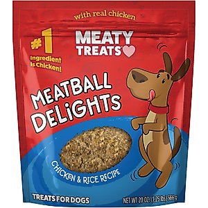 Meaty Treats Meatball Delights Chicken & Rice Flavor Dog Treats, 20-oz bag
