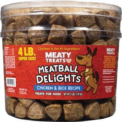Meaty Treats Meatball Delights Smoked Chicken & Rice Recipe Soft & Chewy Dog Treats, 4-lb tub