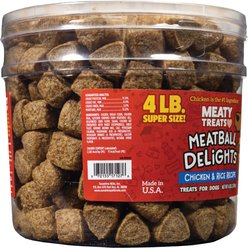Meaty Treats Meatball Delights Smoked Chicken & Rice Recipe Soft & Chewy Dog Treats, 4-lb tub slide 2 of 9