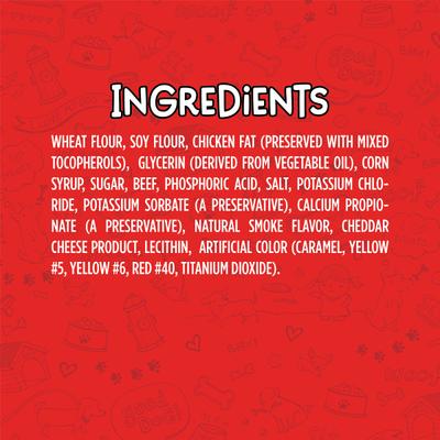 Show full view: Meaty Treats Mini Dogs Beef & Cheese Flavor Soft & Chewy Dog Treats, 25-oz bag slide 5 of 10