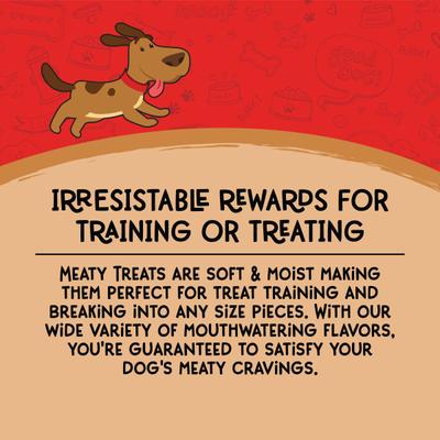 Show full view: Meaty Treats Mini Dogs Beef & Cheese Flavor Soft & Chewy Dog Treats, 25-oz bag slide 8 of 10