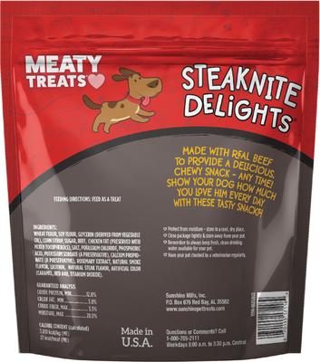 Show full view: Meaty Treats Steaknight Delights Beef Flavor Dog Treats, 25-oz bag slide 3 of 10