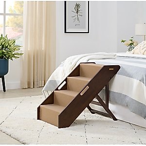 MECO Stakmore Foldable Solid Wood Cat & Dog Steps, Espresso