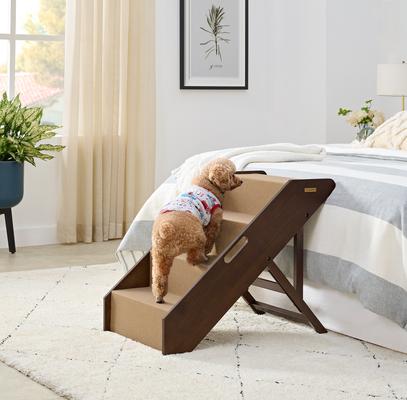 Show full view: MECO Stakmore Foldable Solid Wood Cat & Dog Steps, Espresso slide 2 of 4