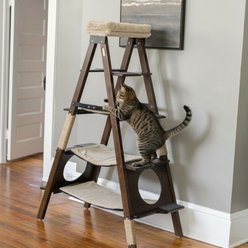 MECO Wood Folding 48-in Faux-Fur Condo Cat Tree, Brown slide 2 of 9