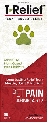 Show full view: MediNatura T-Relief Arnica +12 Homeopathic Medicine for Pain for Cats, Dogs & Horses, 90 count slide 1 of 7