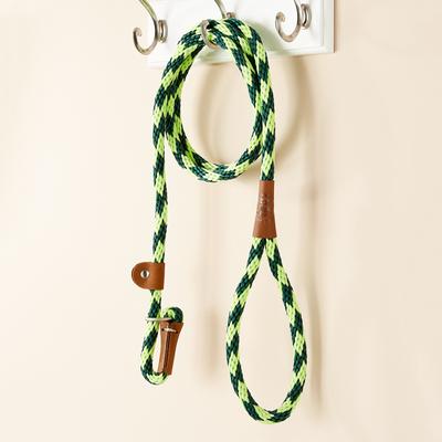 Show full view: Mendota Products Large Slip Checkered Rope Dog Leash, Jade, 6-ft long, 1/2-in wide slide 4 of 5