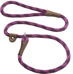 Mendota Products Large Slip Checkered Rope Dog Leash, Ruby, 6-ft long, 1/2-in wide