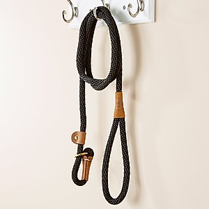 Mendota Products Large Slip Solid Rope Dog Leash, Black, 6-ft long, 1/2-in wide