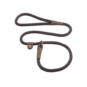 Mendota Products Large Slip Solid Rope Dog Leash, Dark Brown, 6-ft long, 1/2-in wide