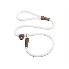 Mendota Products Large Slip Solid Rope Dog Leash, White, 6-ft long, 1/2-in wide