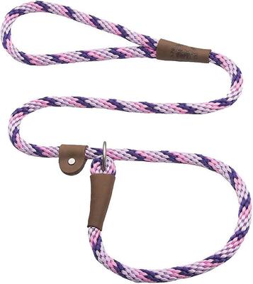 Show full view: Mendota Products Large Slip Striped Rope Dog Leash, Lilac, 4-ft long, 1/2-in wide slide 1 of 7
