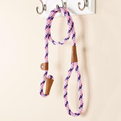 Show full view: Mendota Products Large Slip Striped Rope Dog Leash, Lilac, 4-ft long, 1/2-in wide slide 4 of 7