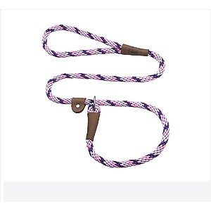 Mendota Products Large Slip Striped Rope Dog Leash, Lilac, 6-ft long, 1/2-in wide