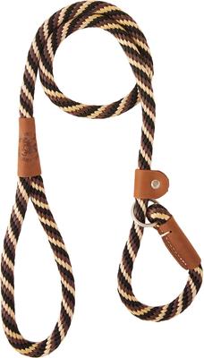 Show full view: Mendota Products Large Slip Striped Rope Dog Leash, Mocha, 4-ft long, 1/2-in wide slide 2 of 7