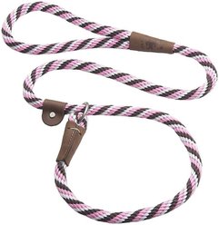 Mendota Products Large Slip Striped Rope Dog Leash, Pink Chocolate, 4-ft long, 1/2-in wide