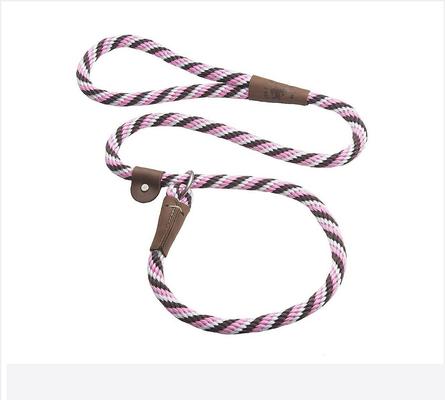 Show full view: Mendota Products Large Slip Striped Rope Dog Leash, Pink Chocolate, 6-ft long, 1/2-in wide slide 1 of 7