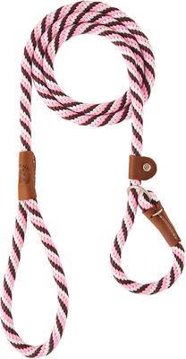 Show full view: Mendota Products Large Slip Striped Rope Dog Leash, Pink Chocolate, 6-ft long, 1/2-in wide slide 2 of 7