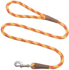Mendota Products Large Snap Checkered Rope Dog Leash, Amber, 6-ft long, 1/2-in wide