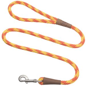 Mendota Products Large Snap Checkered Rope Dog Leash, Amber, 6-ft long, 1/2-in wide