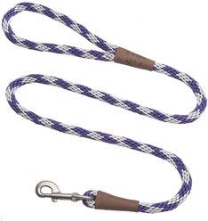Mendota Products Large Snap Checkered Rope Dog Leash, Amethyst, 4-ft long, 1/2-in wide