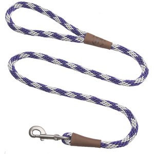 Mendota Products Large Snap Checkered Rope Dog Leash, Amethyst, 4-ft long, 1/2-in wide