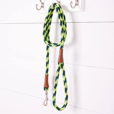 Show full view: Mendota Products Large Snap Checkered Rope Dog Leash, Jade, 6-ft long, 1/2-in wide slide 3 of 4