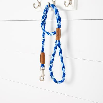 Show full view: Mendota Products Large Snap Checkered Rope Dog Leash, Sapphire, 4-ft long, 1/2-in wide slide 3 of 4