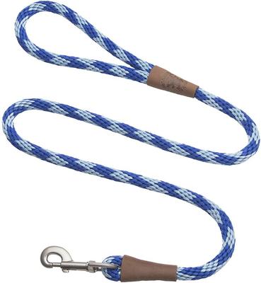 Show full view: Mendota Products Large Snap Checkered Rope Dog Leash, Sapphire, 6-ft long, 1/2-in wide slide 1 of 4